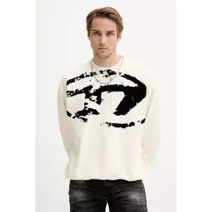 Diesel hanorac de bumbac S-BOXT-N5 culoarea bej, cu imprimeu, A13051.0DQAK imagine