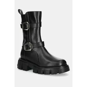 Love Moschino cizme de piele culoarea negru, cu platformă, JA24095G1NIA0000 imagine