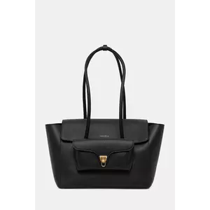 Coccinelle poșetă de piele DOUBLE BEAT culoarea negru, E1.T8A.11.02.01 imagine