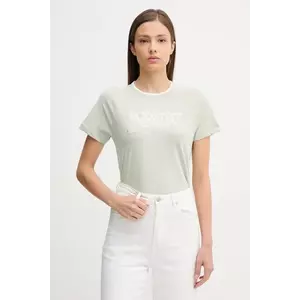 Tommy Jeans tricou din bumbac culoarea verde, DW0DW21388 imagine