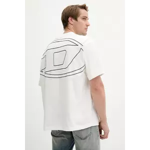 Diesel tricou din bumbac T-BOGGY-MEGOVAL-D culoarea alb, cu imprimeu, A11302.0HGAM imagine