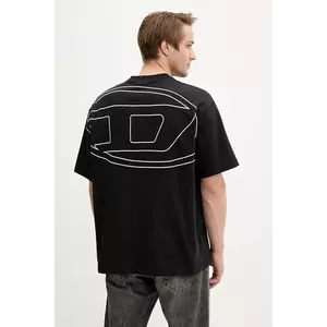 Diesel tricou din bumbac T-BOGGY-MEGOVAL-D culoarea negru, cu imprimeu, A11302.0HGAM imagine