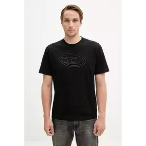 Diesel tricou din bumbac T-ADJUST-BIGOVAL culoarea negru, cu imprimeu, A17402.0NJBM imagine
