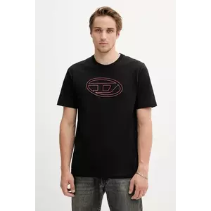 Diesel tricou din bumbac T-ADJUST-BIGOVAL culoarea negru, cu imprimeu, A17402.0NJBM imagine