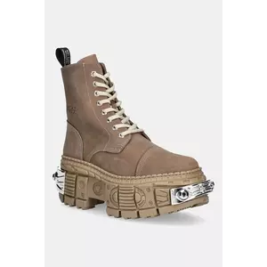 New Rock bocanci din nubuc SOFTY SARARI culoarea maro, cu platformă, M-WALL083C-C18 imagine