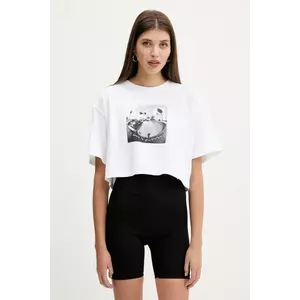 Vans tricou din bumbac culoarea alb, VN000RCHWHT1 imagine