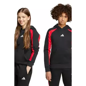 adidas bluză copii culoarea negru, cu glugă, cu imprimeu, JW2491 imagine