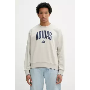 adidas bluză Collegiate culoarea bej, cu imprimeu, JM1732 imagine