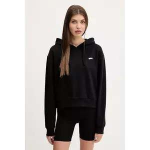 Vans hanorac de bumbac culoarea negru, cu glugă, cu imprimeu, VN000P5PBLK1 imagine