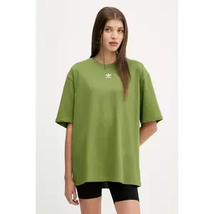 adidas Originals tricou din bumbac Essentials culoarea verde, JW5077 imagine