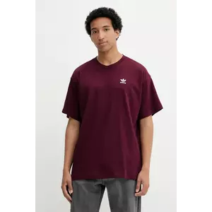 adidas Originals tricou din bumbac Essentials culoarea bordo, uni, KT0779 imagine