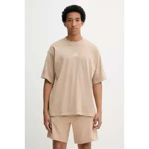 adidas tricou din bumbac All SZN culoarea bej, uni, JN0609 imagine