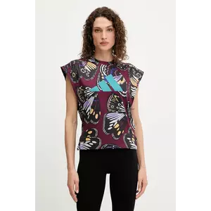 adidas Performance top de antrenament x Farm Rio culoarea bordo, KB5567 imagine