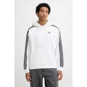 adidas Originals bluză Baggy Hoodie culoarea alb, cu glugă, cu imprimeu, JY1414 imagine