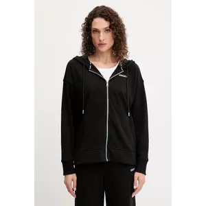 Dkny bluză culoarea negru, cu glugă, cu imprimeu, DP5J9666 imagine