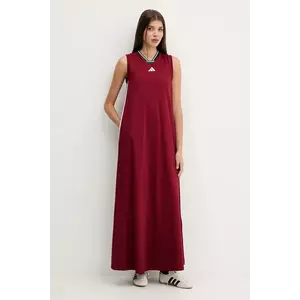adidas rochie House of Tiro culoarea bordo, maxi, drept, JX5160 imagine