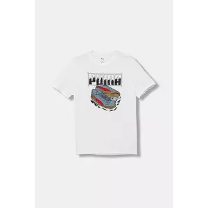 Puma tricou de bumbac pentru copii GRAPHIC Sneaker Tee B culoarea alb, cu imprimeu, 689939 imagine