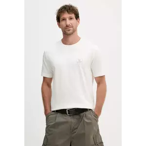 Marc O'Polo tricou din bumbac culoarea bej, cu imprimeu, 526201251128 imagine