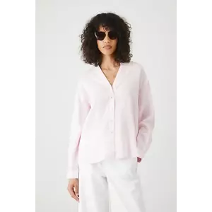 Medicine bluza din in culoarea roz, neted imagine