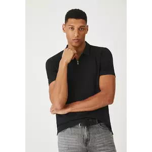 Medicine tricou polo culoarea negru, neted imagine