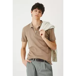 Medicine tricou polo culoarea bej, melanj imagine