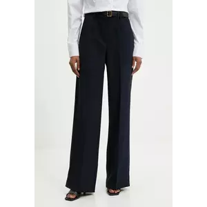 Answear.LAB pantaloni culoarea albastru marin, lat, high waist imagine