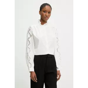 Answear.LAB camasa din bumbac culoarea alb, cu guler stand-up, regular imagine