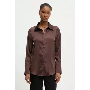 Answear.LAB camasa culoarea maro, cu guler clasic, regular imagine