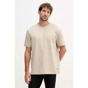 Joop! tricou din bumbac culoarea bej, uni, 30042457 imagine