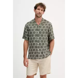 Frescobol Carioca cămașă de in culoarea verde, regular, 2593.842 imagine