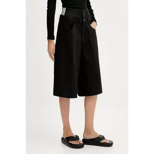 adidas Originals pantaloni scurți jeans Fb Utility Jort culoarea negru, cu imprimeu, high waist, JX7592 imagine