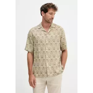 Frescobol Carioca cămașă de in culoarea verde, regular, 2593.843 imagine