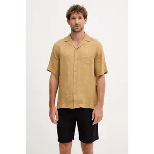 Frescobol Carioca cămașă de in culoarea verde, regular, 2533.843 imagine