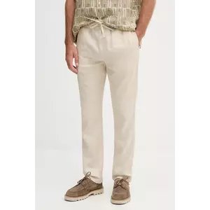 Frescobol Carioca pantaloni din in culoarea bej, drept, 1240.368 imagine