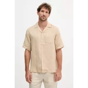 Frescobol Carioca cămașă de in culoarea bej, regular, 2029.523 imagine