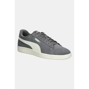 Puma sneakers din piele intoarsă PUMA Smash 3.0 culoarea gri imagine