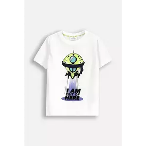 Coccodrillo tricou de bumbac pentru copii culoarea alb, cu imprimeu, COSMIC RAVE BOY KIDS imagine
