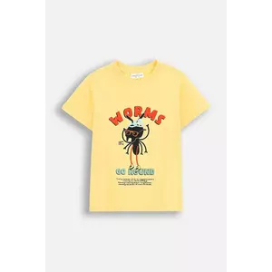 Coccodrillo tricou copii culoarea galben, cu imprimeu, SAGE TIME BOY KIDS imagine