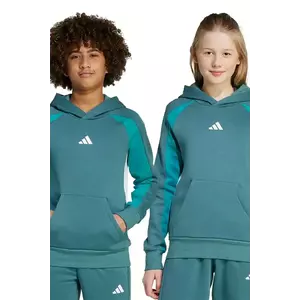 adidas bluză copii culoarea verde, cu glugă, cu imprimeu, JW2490 imagine