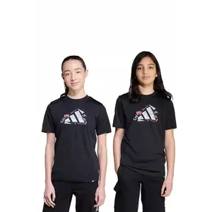 adidas tricou copii culoarea negru, cu imprimeu, JV5184 imagine