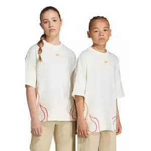 adidas Originals tricou de bumbac pentru copii culoarea bej, cu imprimeu, JY2743 imagine