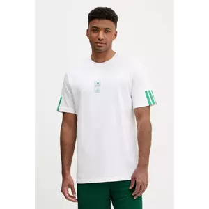 adidas tricou din bumbac Stadium Ticket Loose Graphic T-Shirt culoarea alb, cu imprimeu, JM6473 imagine
