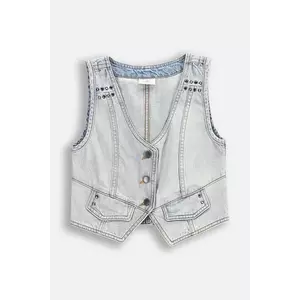 Coccodrillo vestă copii culoarea gri, JEANS COLLECTION GIRL imagine