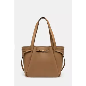 Tory Burch poșetă de piele Romy Tote culoarea bej, 163388-227 imagine
