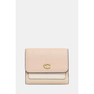 Coach portofel de piele Mila culoarea bej, CAO14 imagine