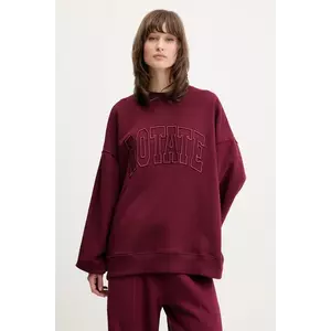 Rotate hanorac de bumbac culoarea bordo, cu imprimeu, 1143762734 imagine