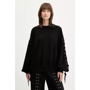 Rotate hanorac de bumbac culoarea negru, uni, 114390100 imagine