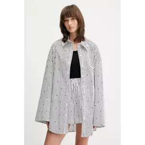 Rotate cămașă din bumbac culoarea negru, cu guler clasic, relaxed, 114398000 imagine