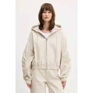 Rotate geacă de bumbac culoarea bej, de tranzitie, oversize, 1142831763 imagine