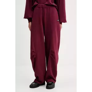 Rotate pantaloni de trening din bumbac culoarea bordo, uni, 1143882734 imagine